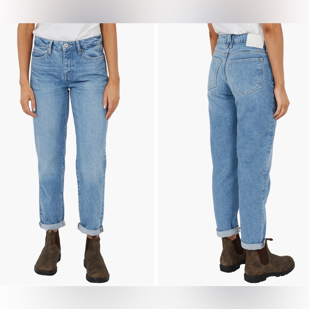 Outland Denim Athina Mid Rise Ex Boyfriend Jean Woman 27x28 Medium Wash Classic